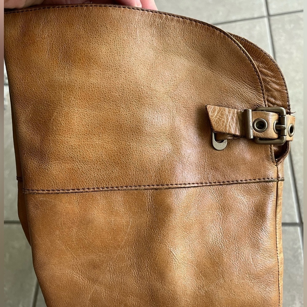 Vince Camuto Brooklee Over The Knee Riding Boots Sz 8 Tan Brown Leather Buckle - Picture 7 of 10